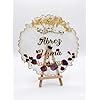 customizable resin photo frame with name & date | personalized handmade resin art gift for couples | dried flower memory keepsake for any occasion – wedding, anniversary, birthday (round, white, 8.5'')
