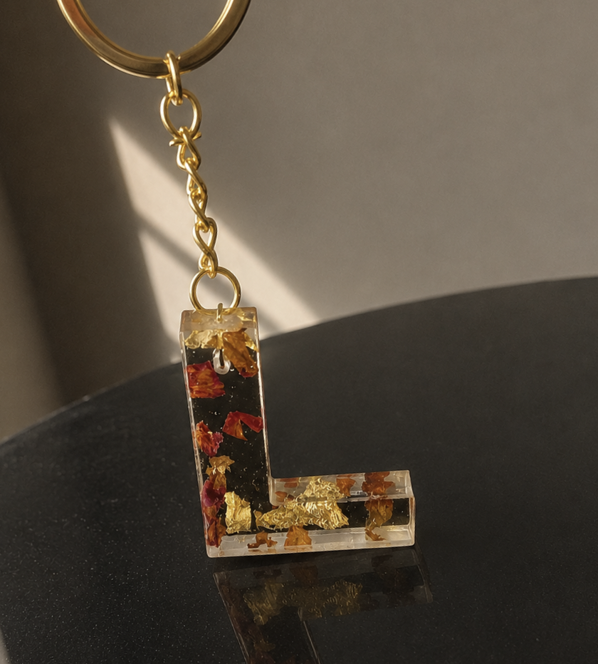 1000737327 L-shaped resin keychain